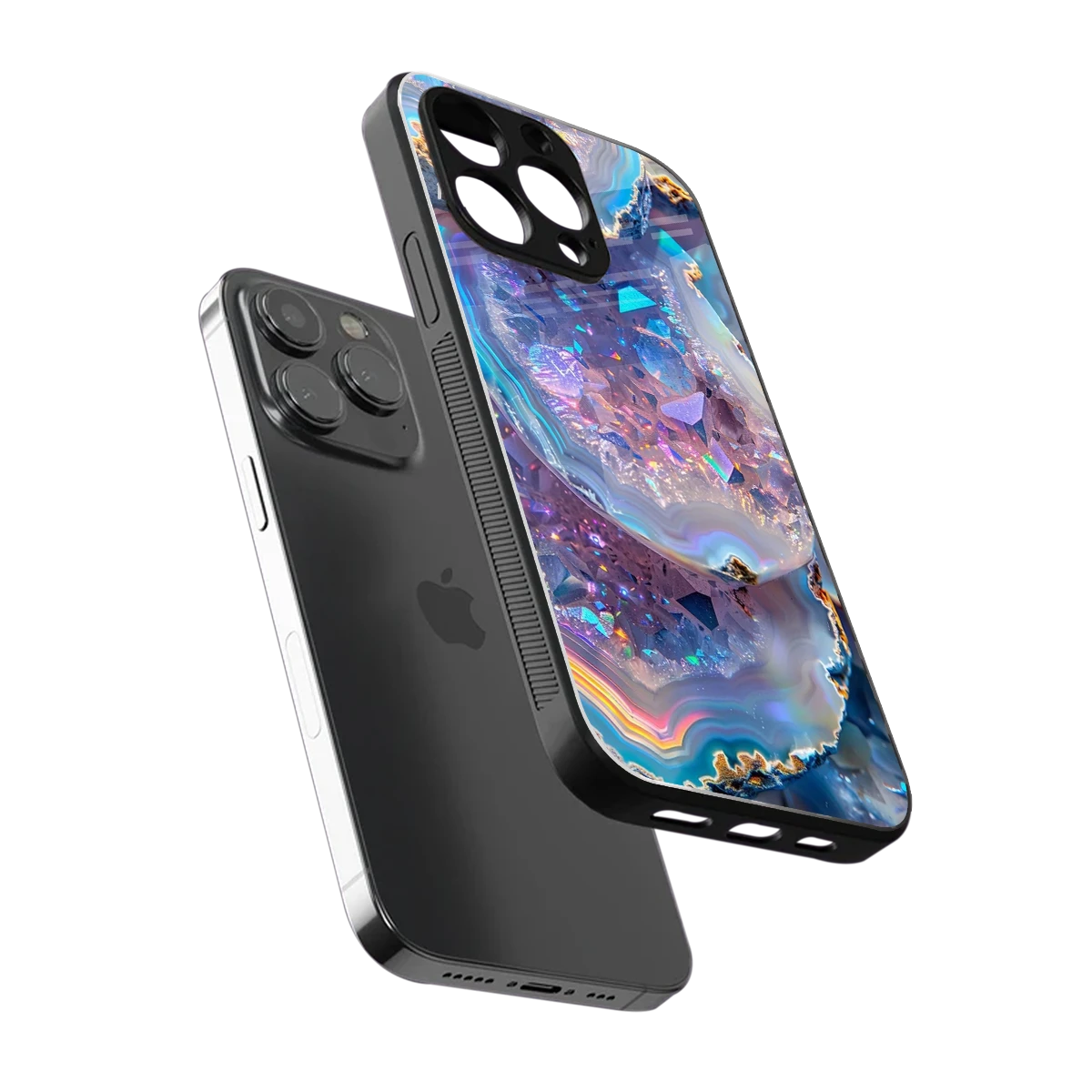 Crystal Veil sleek iphone 16 pro cover with tempered glass back and TPU edges