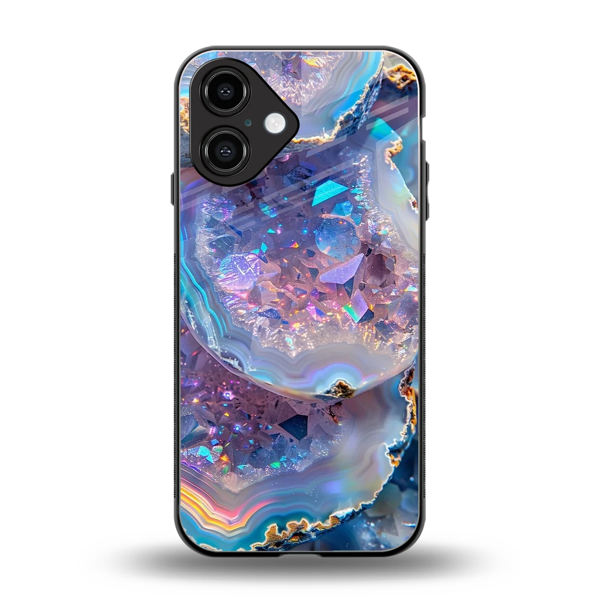 Crystal Veil back phone cover | glass case for iphone 16