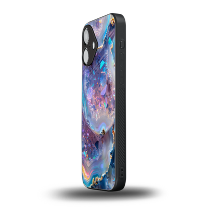 Crystal Veil iPhone 16 mobile cover | shockproof glass phone case