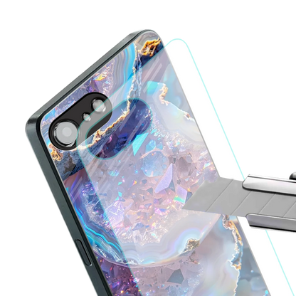 Crystal Veil stylish phone case for iphone 16e | glossy glass and slim fit