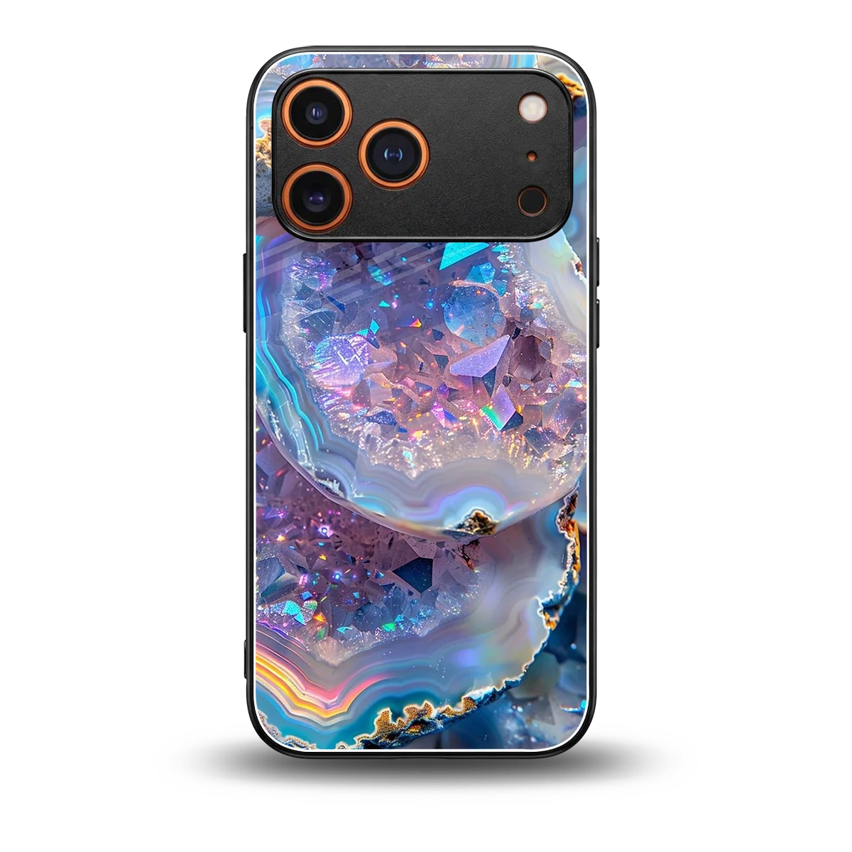Crystal Veil back phone cover | glass case for iphone 17 pro