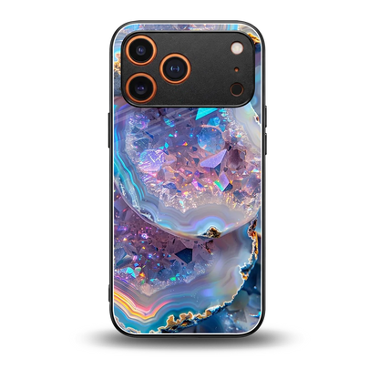 Crystal Veil back phone cover | glass case for iphone 17 pro