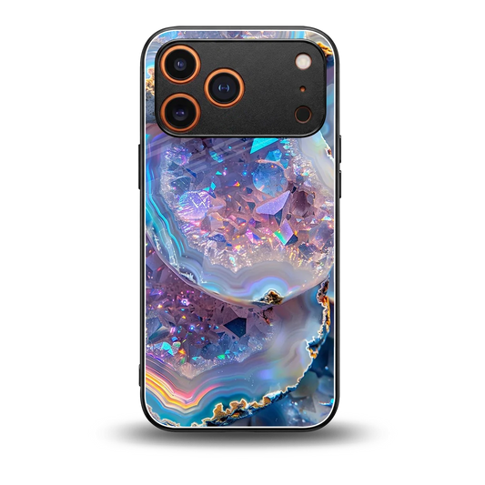 Crystal Veil back phone cover | glass case for iphone 17 pro max
