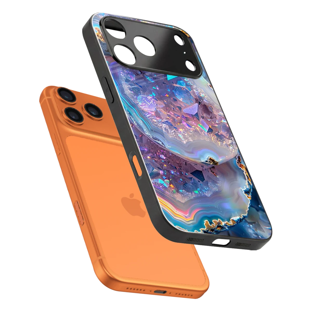 Crystal Veil sleek iphone 17 pro cover with tempered glass back and TPU edges