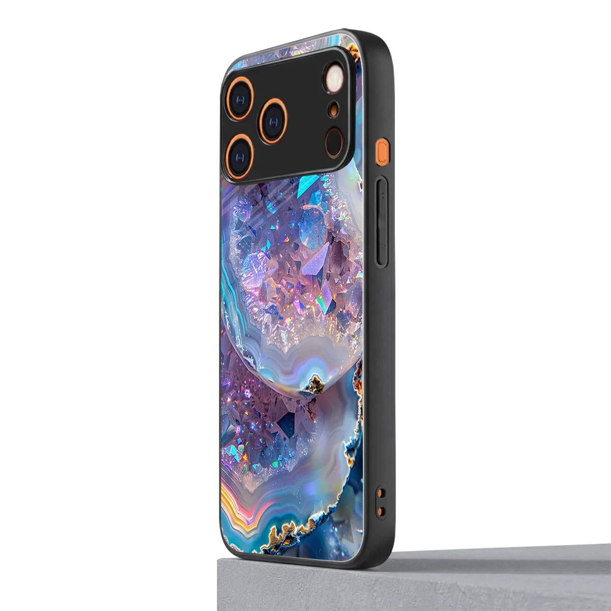 Crystal Veil iphone 17 pro mobile cover | shockproof glass phone case