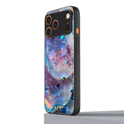 Crystal Veil iphone 17 pro mobile cover | shockproof glass phone case