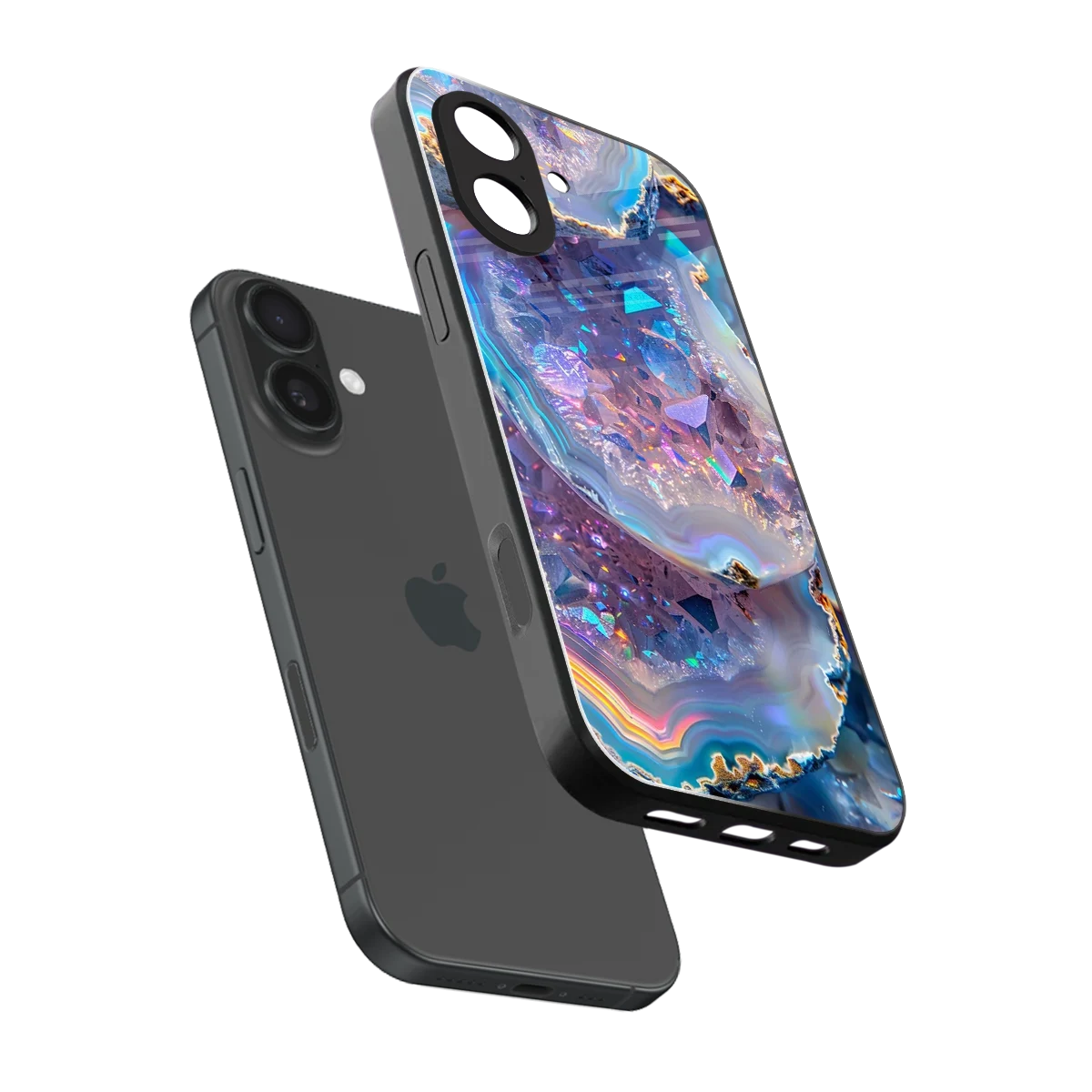 Crystal Veil sleek iphone 17 cover with tempered glass back and TPU edges