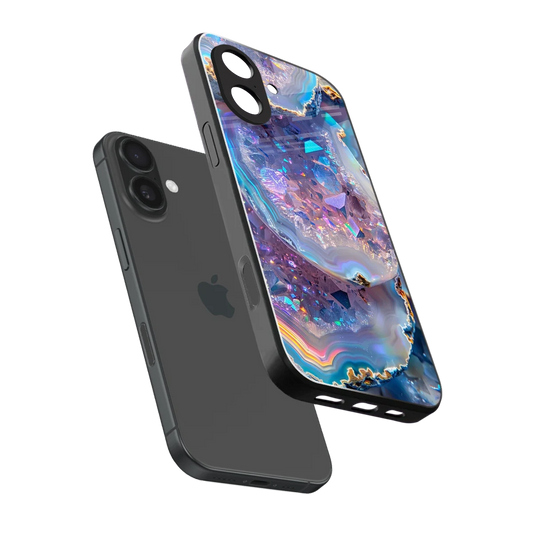Crystal Veil sleek iphone 17 cover with tempered glass back and TPU edges