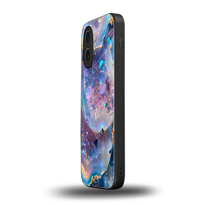 Crystal Veil iphone 17 mobile cover | shockproof glass phone case