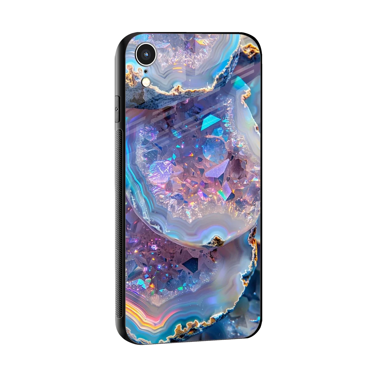 Crystal Veil sleek iphone xr cover with tempered glass back and TPU edges