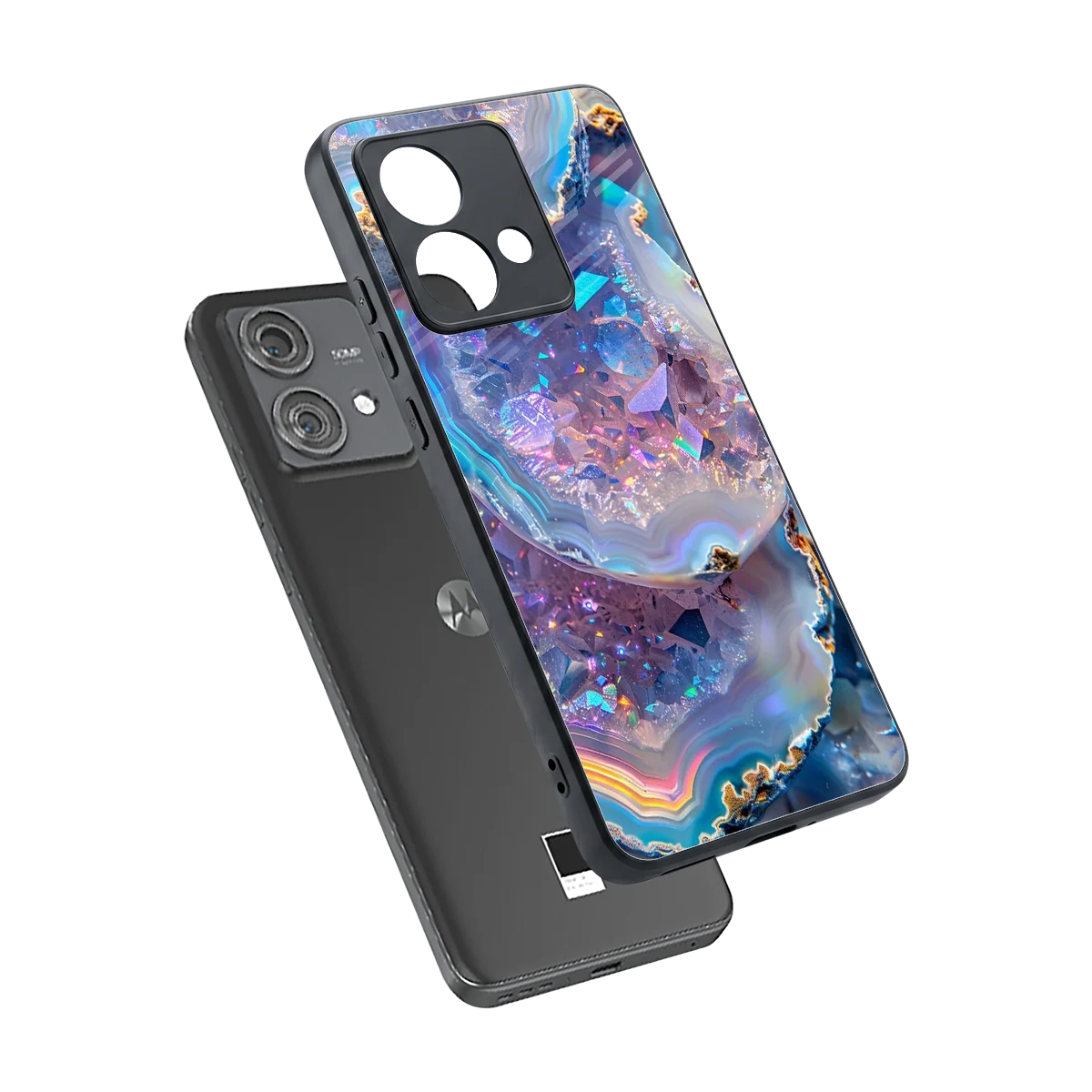 Crystal Veil sleek motorola edge 40 neo 5g cover with tempered glass back and TPU edges