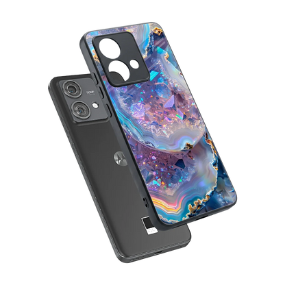 Crystal Veil sleek motorola edge 40 neo 5g cover with tempered glass back and TPU edges
