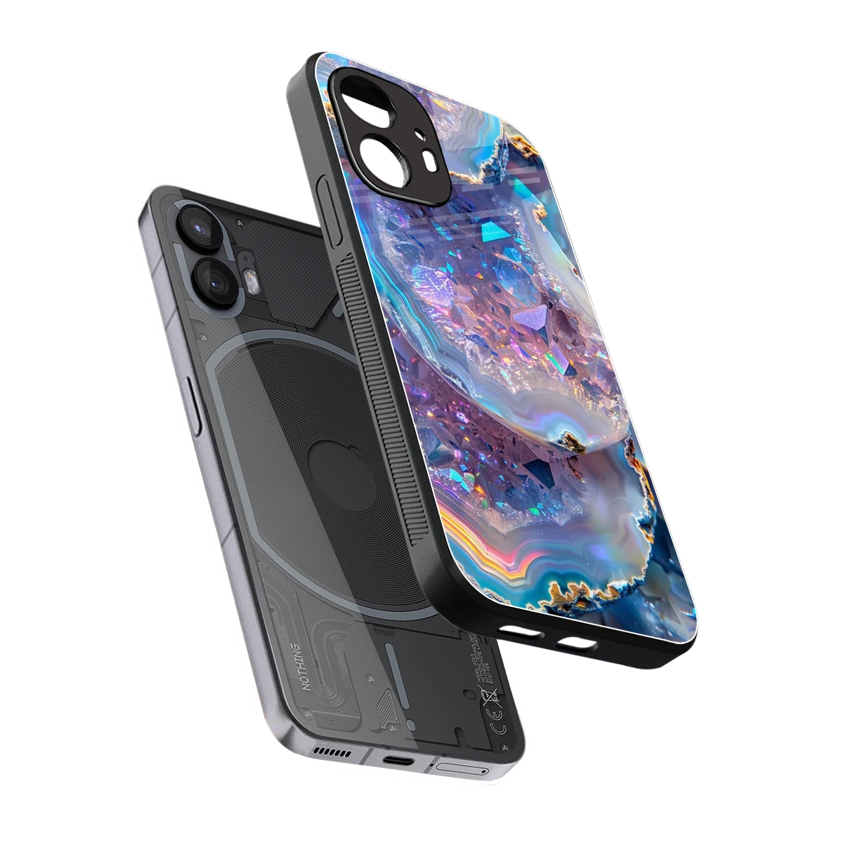 Crystal Veil sleek nothing phone 2 cover with tempered glass back and TPU edges