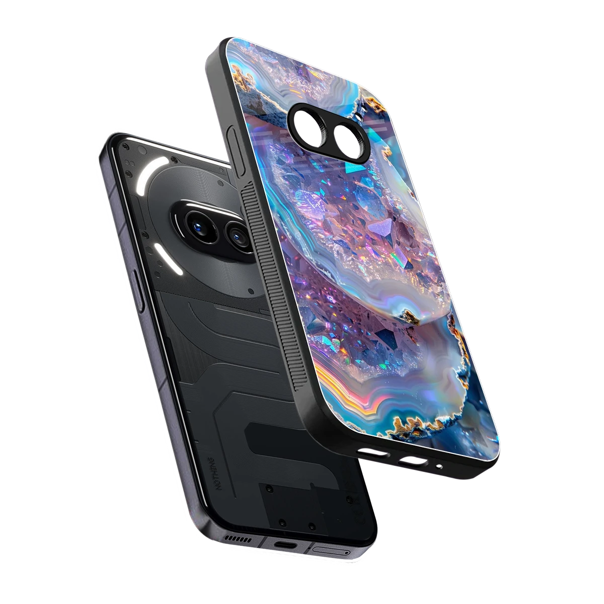 Crystal Veil sleek nothing phone 2a cover with tempered glass back and TPU edges