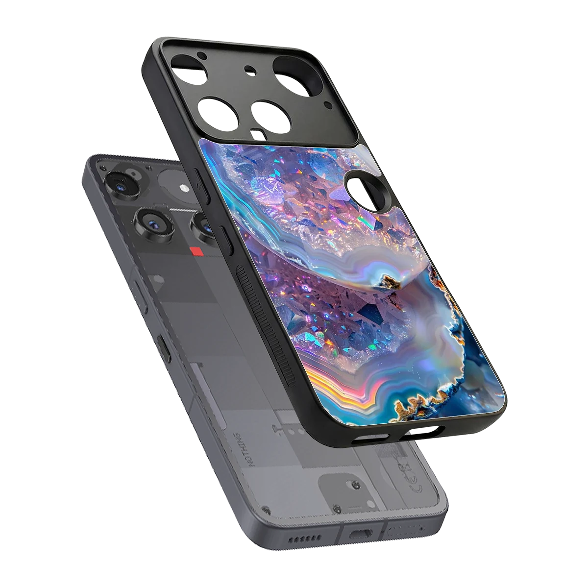 Crystal Veil sleek nothing phone 3 cover with tempered glass back and TPU edges