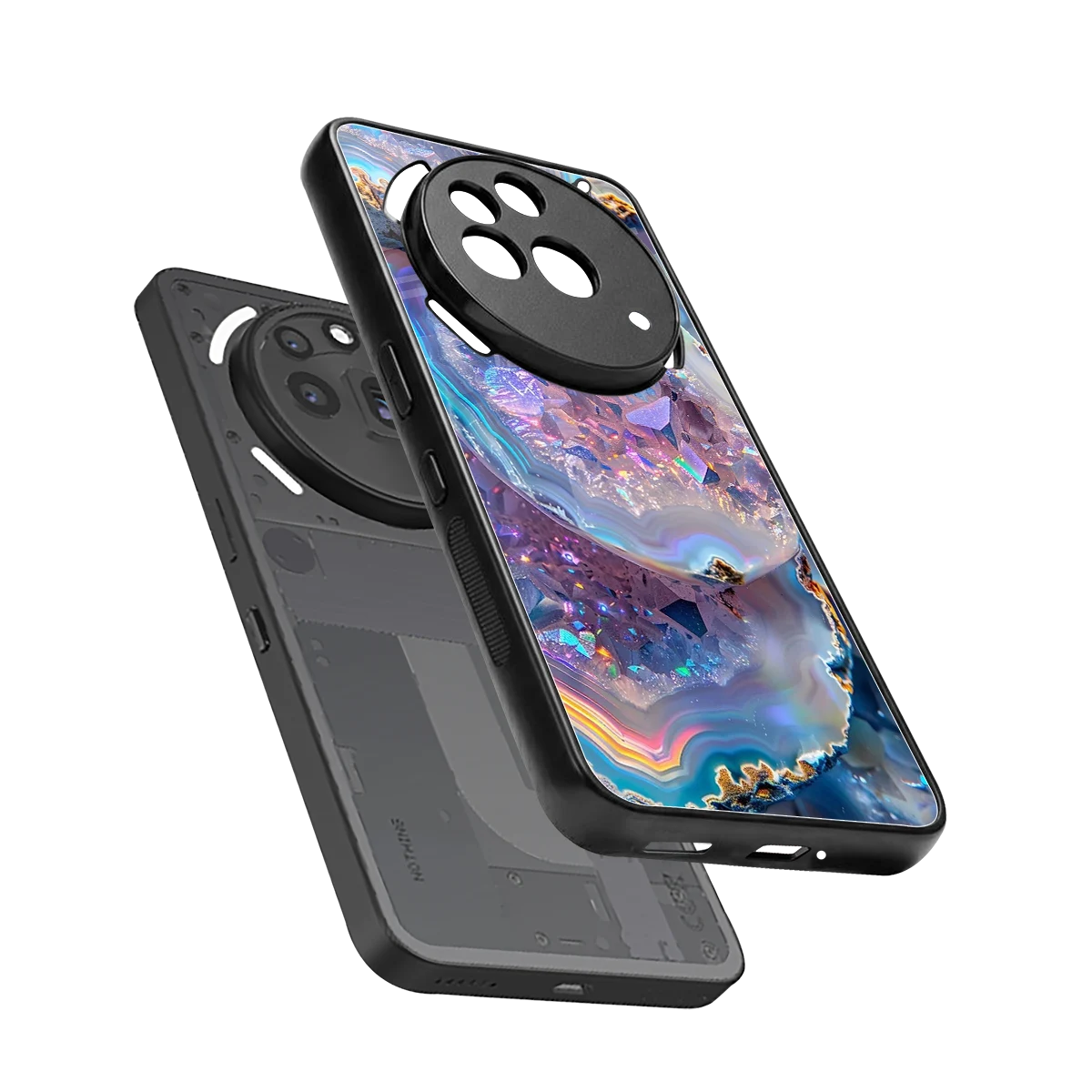 Crystal Veil sleek nothing phone 3a pro cover with tempered glass back and TPU edges