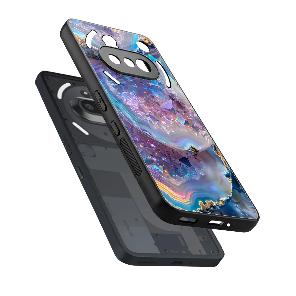 Crystal Veil sleek nothing phone 3a cover with tempered glass back and TPU edges