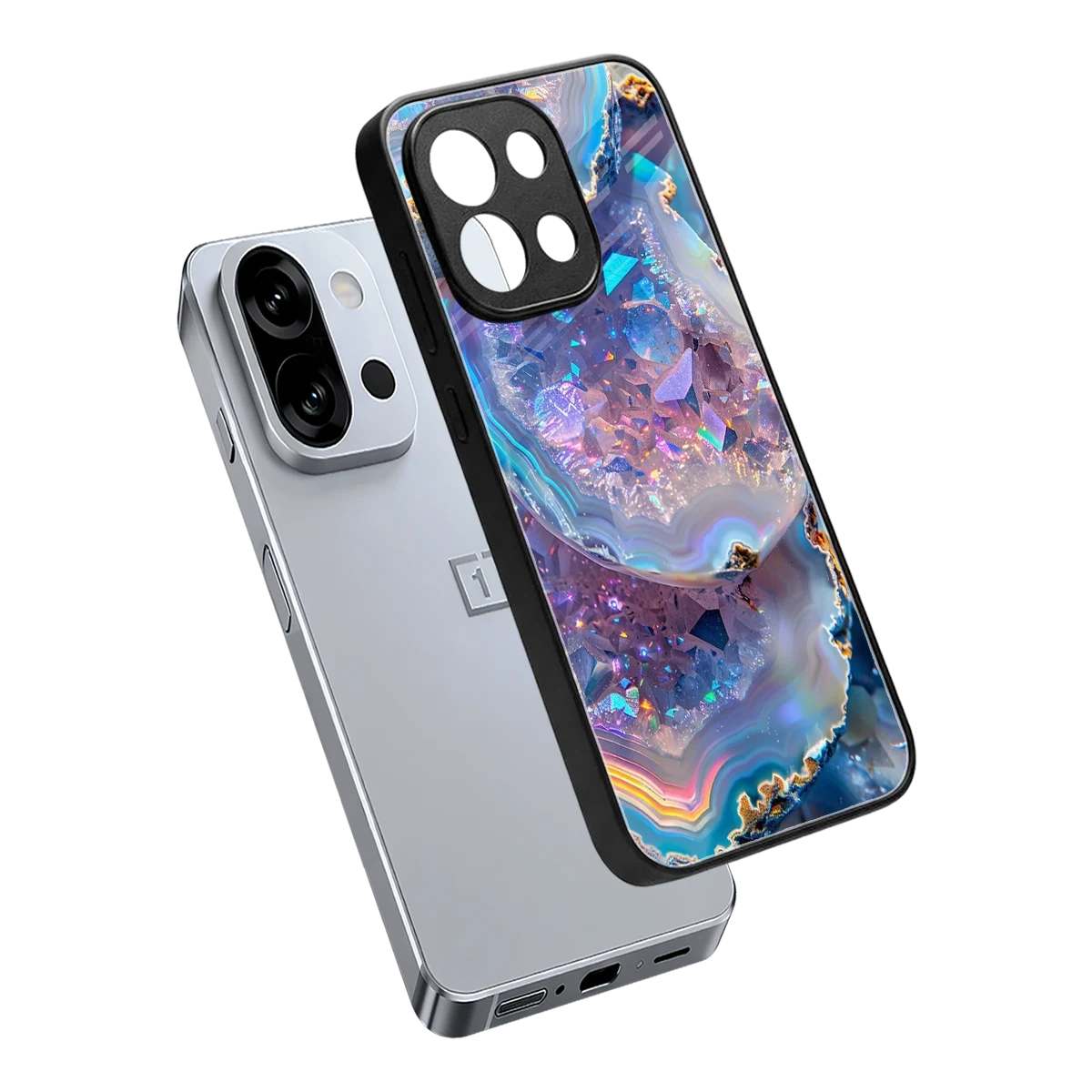 Crystal Veil sleek oneplus 13s cover with tempered glass back and TPU edges