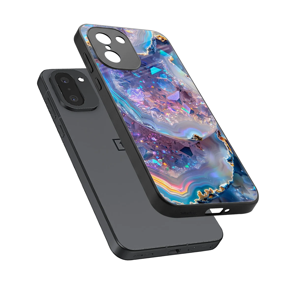Crystal Veil sleek oneplus 15r cover with tempered glass back and TPU edges