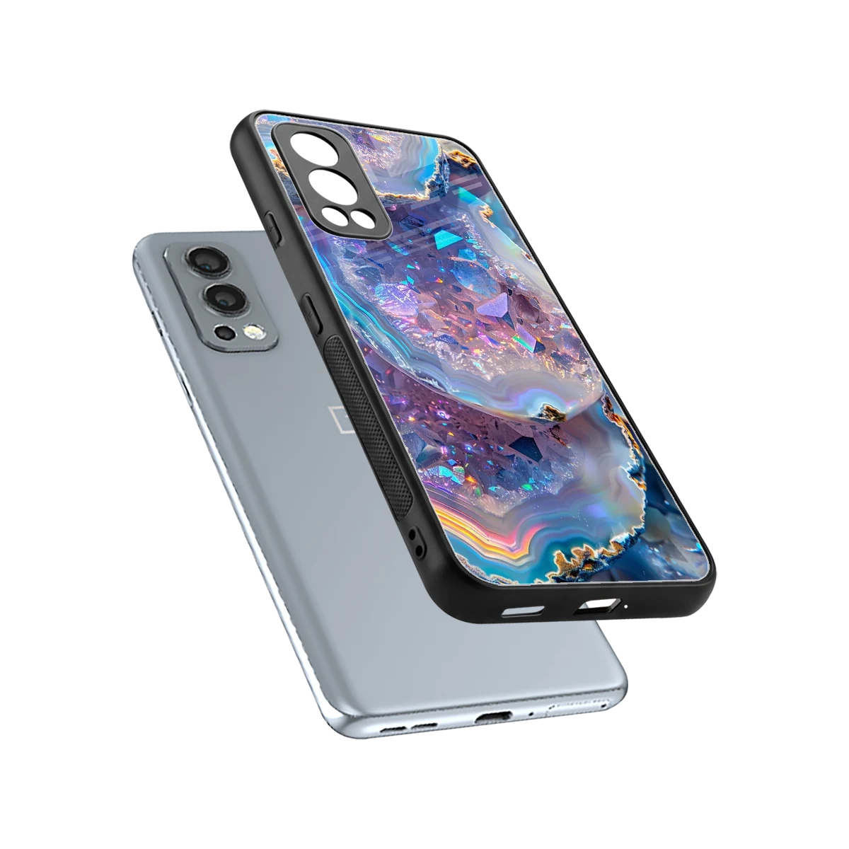 Crystal Veil sleek oneplus nord 2 cover with tempered glass back and TPU edges