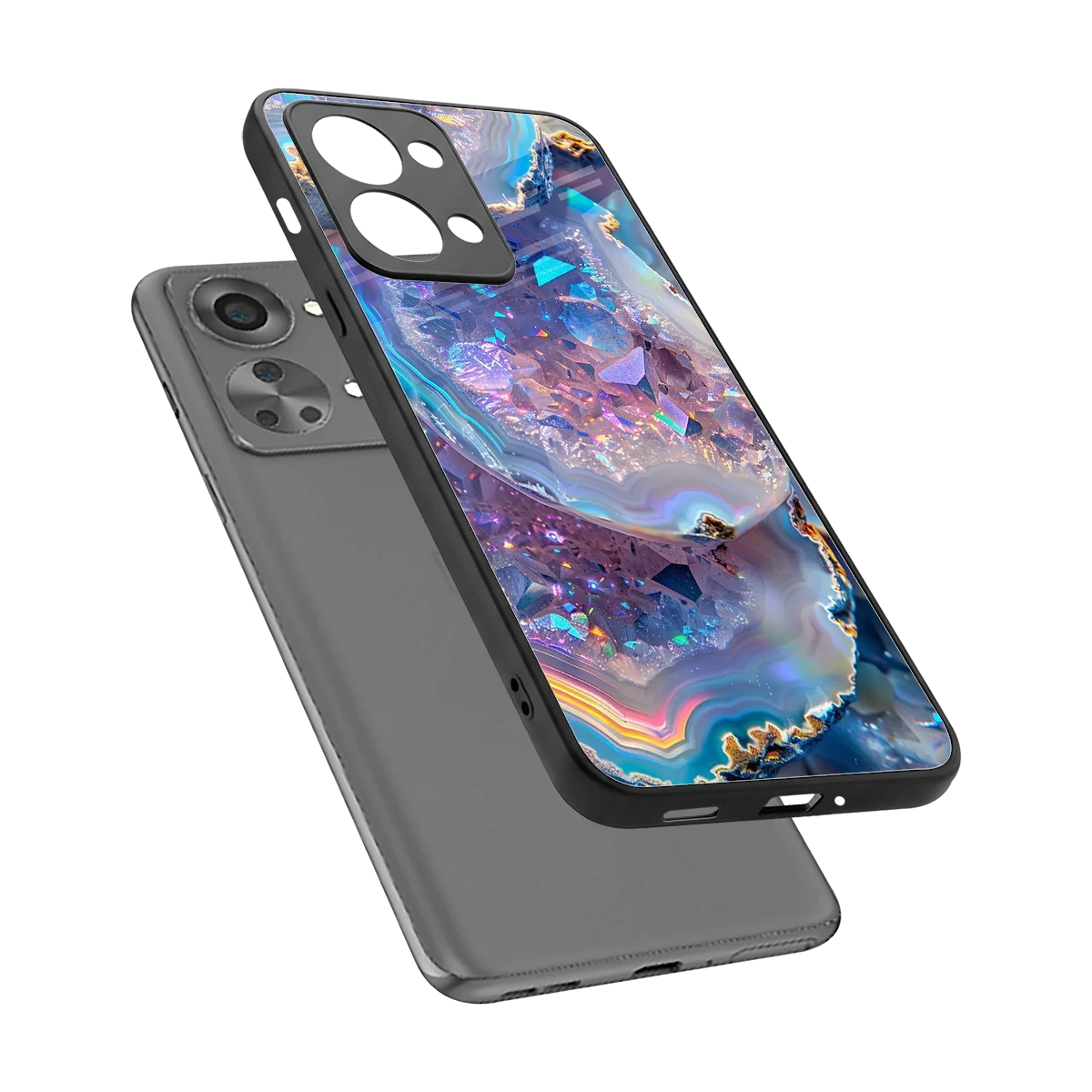 Crystal Veil sleek oneplus nord 2t cover with tempered glass back and TPU edges