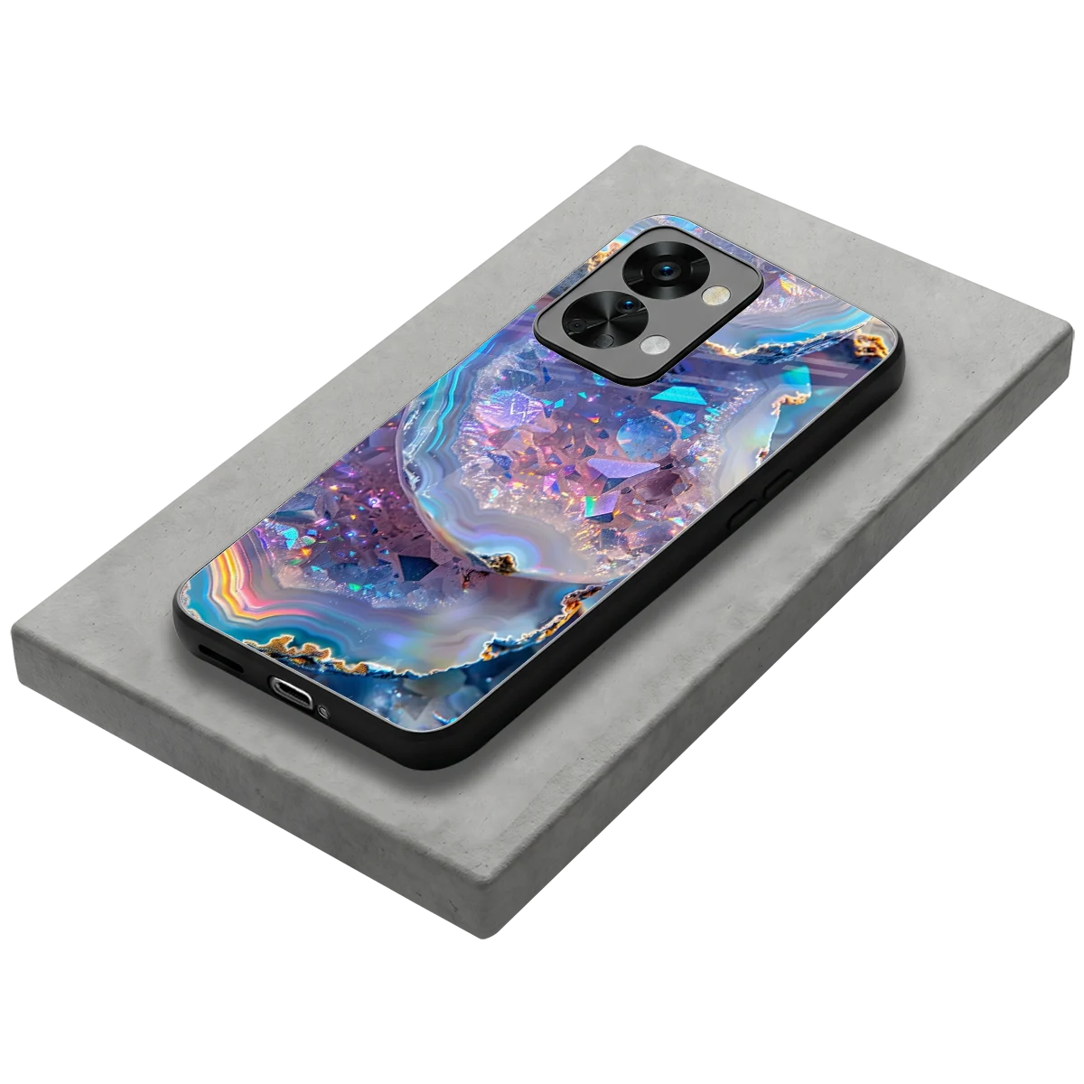 Crystal Veil stylish phone case for oneplus nord 2t | glossy glass and slim fit