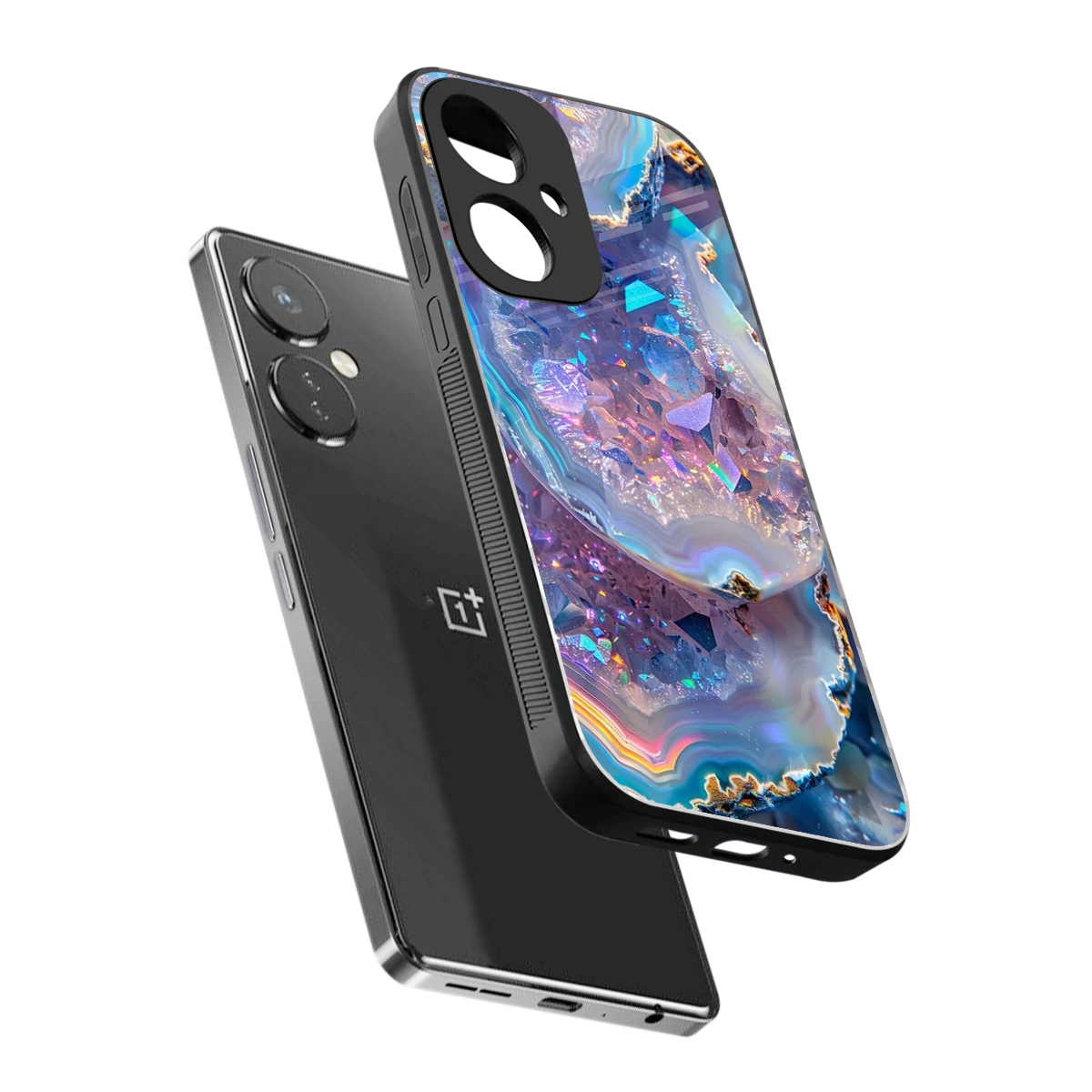 Crystal Veil sleek oneplus nord ce 3 cover with tempered glass back and TPU edges