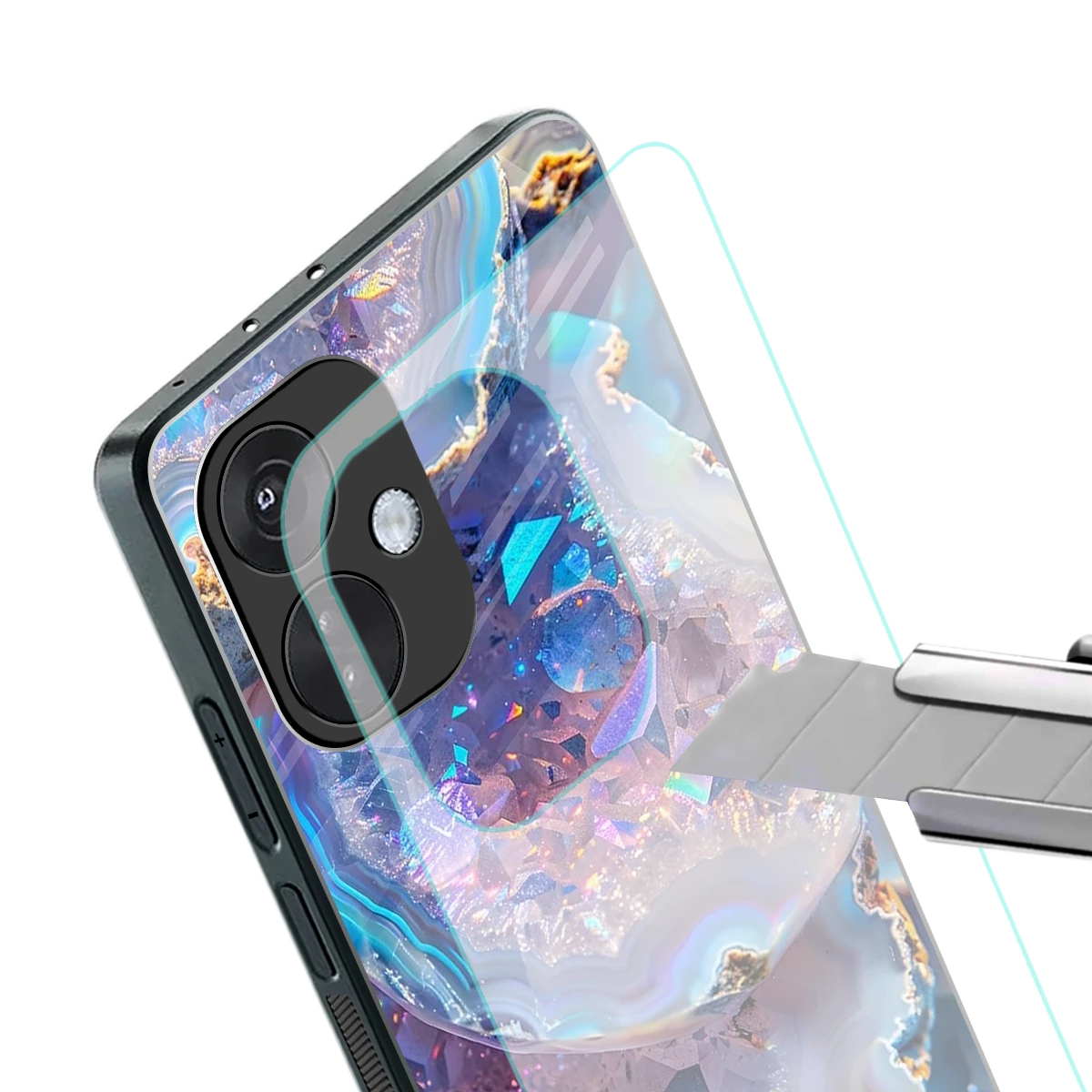 Crystal Veil stylish phone case for oneplus nord ce 3 | glossy glass and slim fit