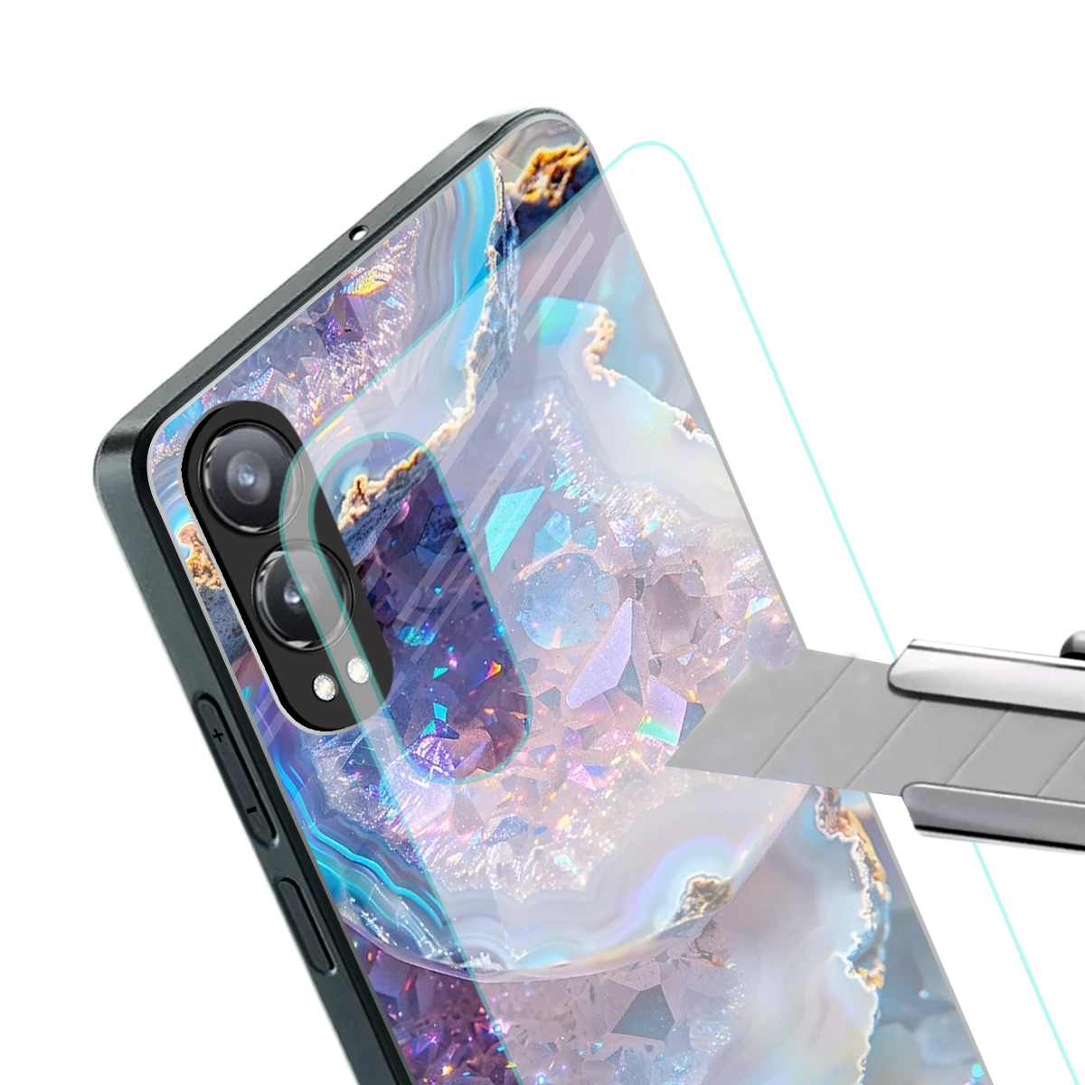 Crystal Veil stylish phone case for oneplus nord ce 4 lite | glossy glass and slim fit