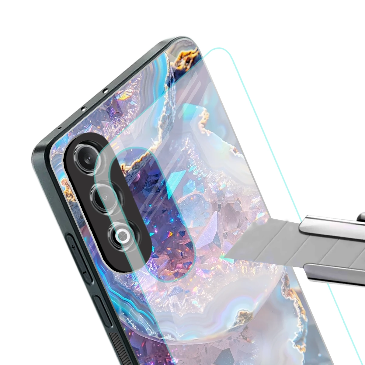 Crystal Veil stylish phone case for oneplus nord ce 4 | glossy glass and slim fit