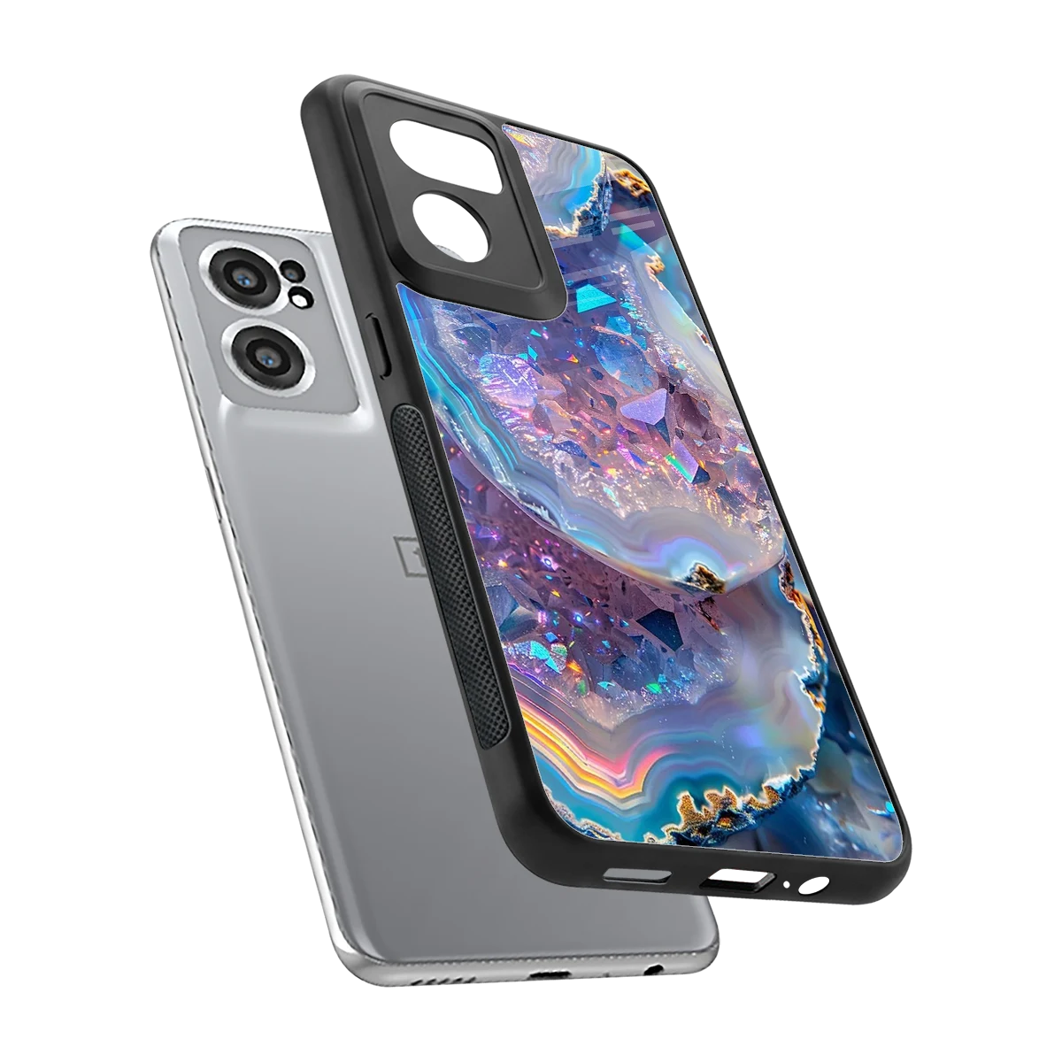 Crystal Veil sleek oneplus nord ce 2 cover with tempered glass back and TPU edges