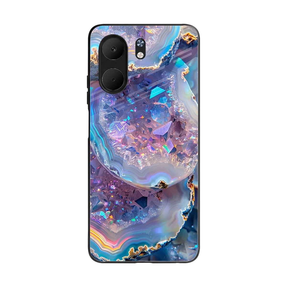 Crystal Veil back phone cover | glass case for oppo a5x 5g