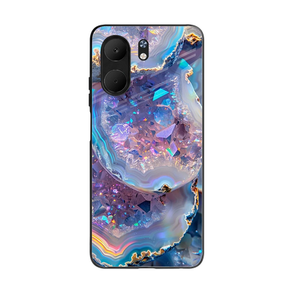Crystal Veil back phone cover | glass case for oppo a5x 5g