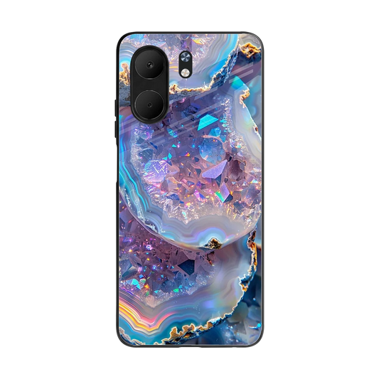 Crystal Veil back phone cover | glass case for oppo a5x 5g