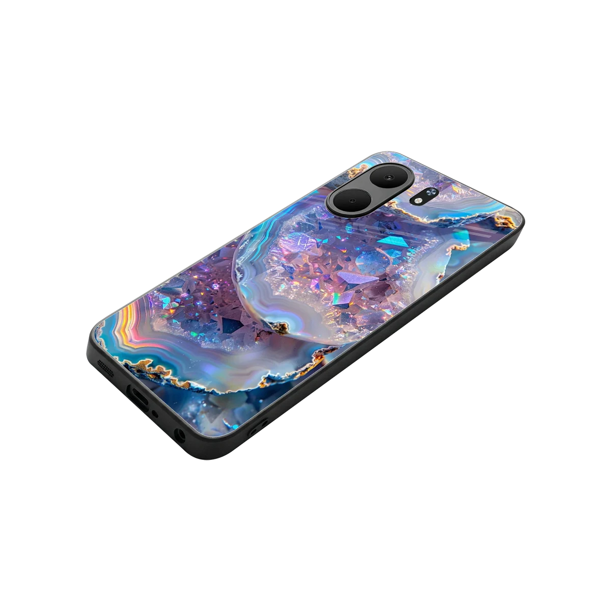 Crystal Veil stylish phone case for oppo a5x 5g | glossy glass and slim fit