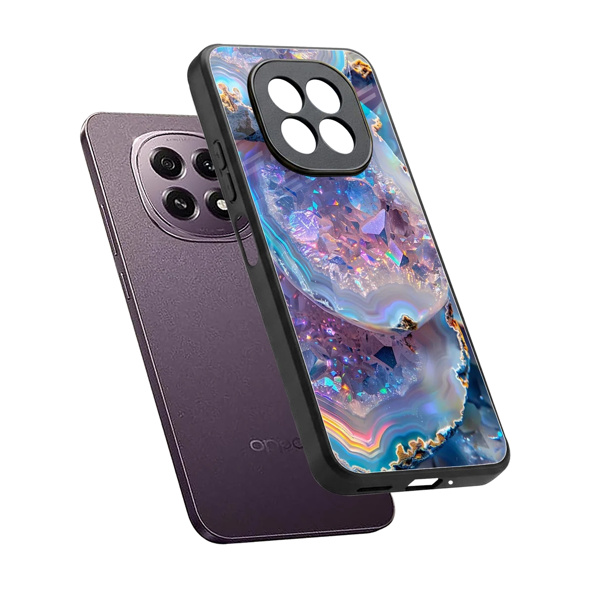 Crystal Veil sleek oppo f29 5g cover with tempered glass back and TPU edges