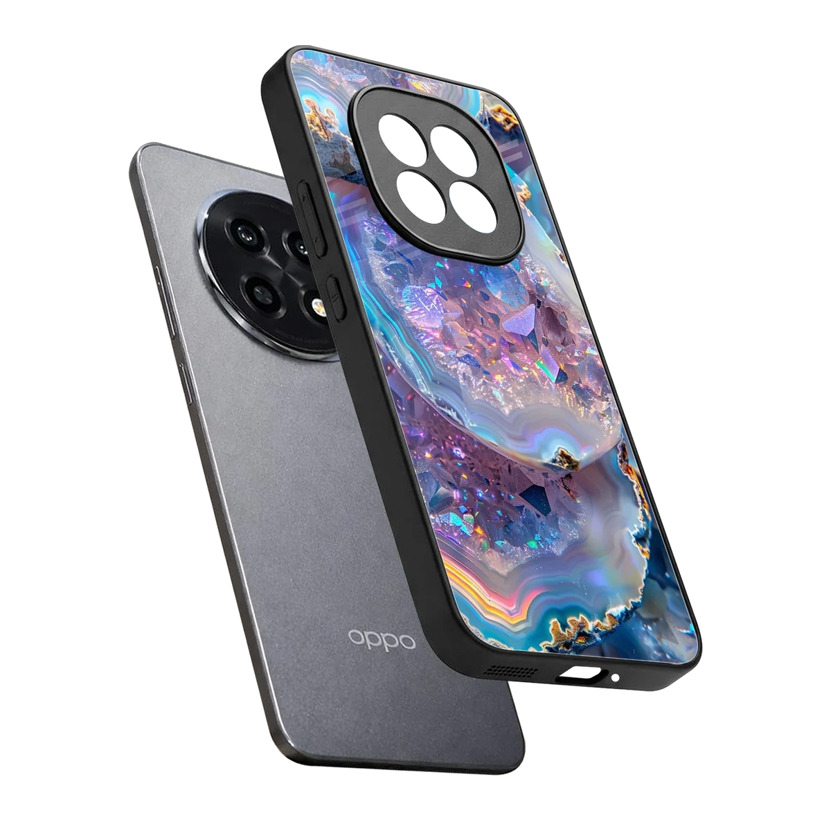 Crystal Veil sleek oppo f29 pro 5g cover with tempered glass back and TPU edges