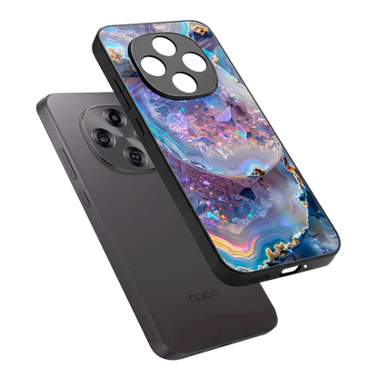 Crystal Veil sleek oppo f31 pro 5g cover with tempered glass back and TPU edges