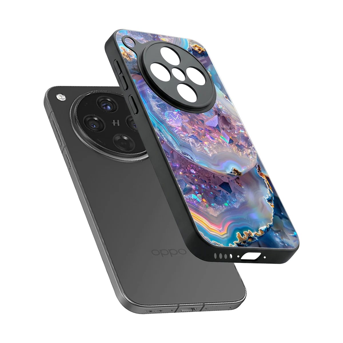 Crystal Veil sleek oppo find x8 cover with tempered glass back and TPU edges