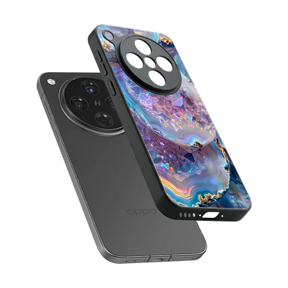 Crystal Veil sleek oppo find x8 cover with tempered glass back and TPU edges