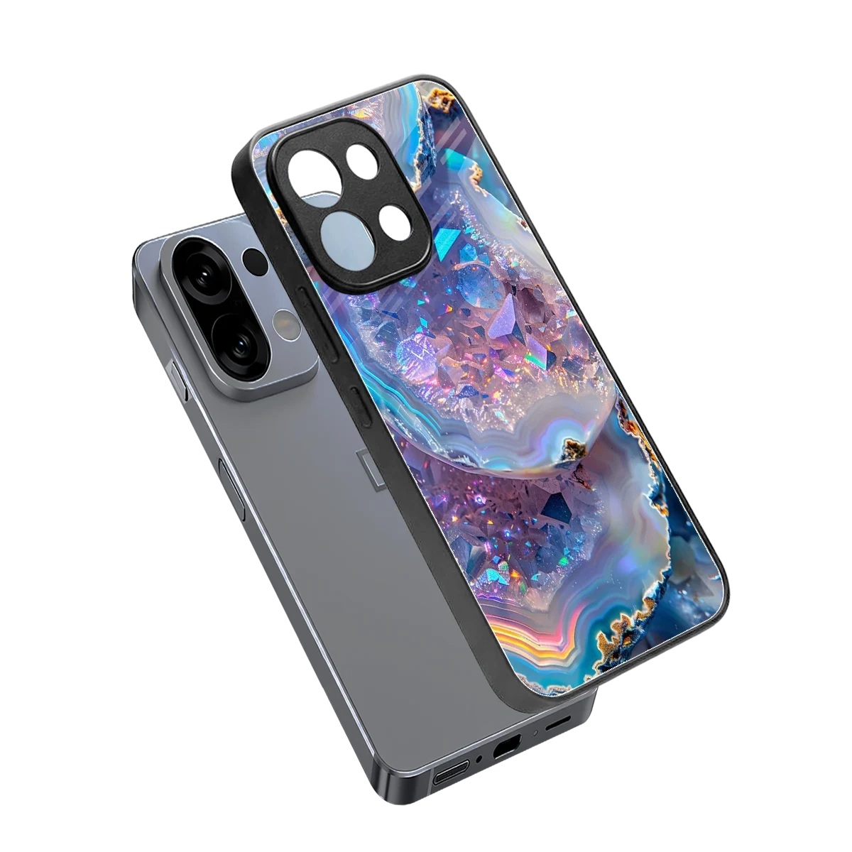 Crystal Veil sleek oppo k13 5g cover with tempered glass back and TPU edges