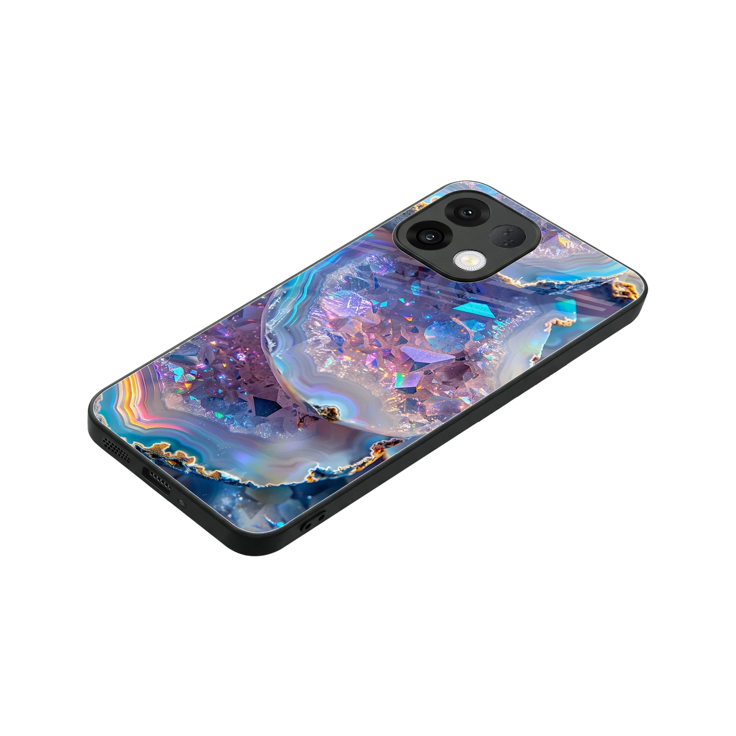 Crystal Veil stylish phone case for oppo k13 5g | glossy glass and slim fit