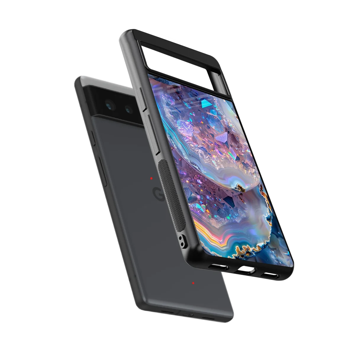 Crystal Veil sleek google pixel 6 cover with tempered glass back and TPU edges