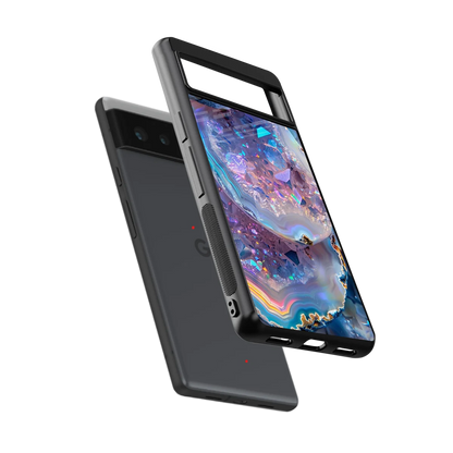 Crystal Veil sleek google pixel 6a cover with tempered glass back and TPU edges