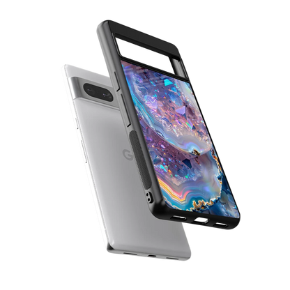 Crystal Veil sleek google pixel 7 cover with tempered glass back and TPU edges