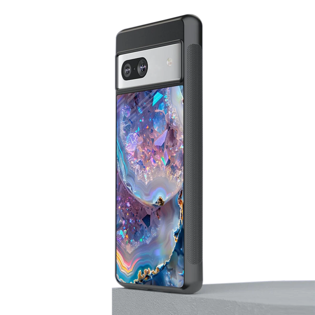 Crystal Veil stylish phone case for google pixel 7a | glossy glass and slim fit