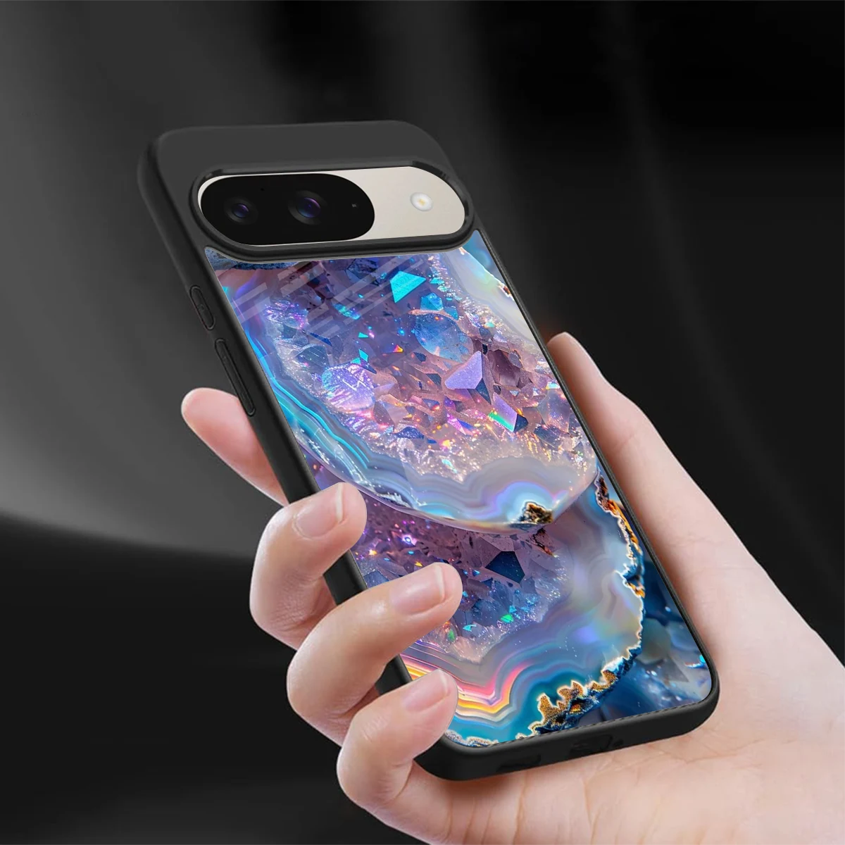 Crystal Veil sleek google pixel 9 cover with tempered glass back and TPU edges