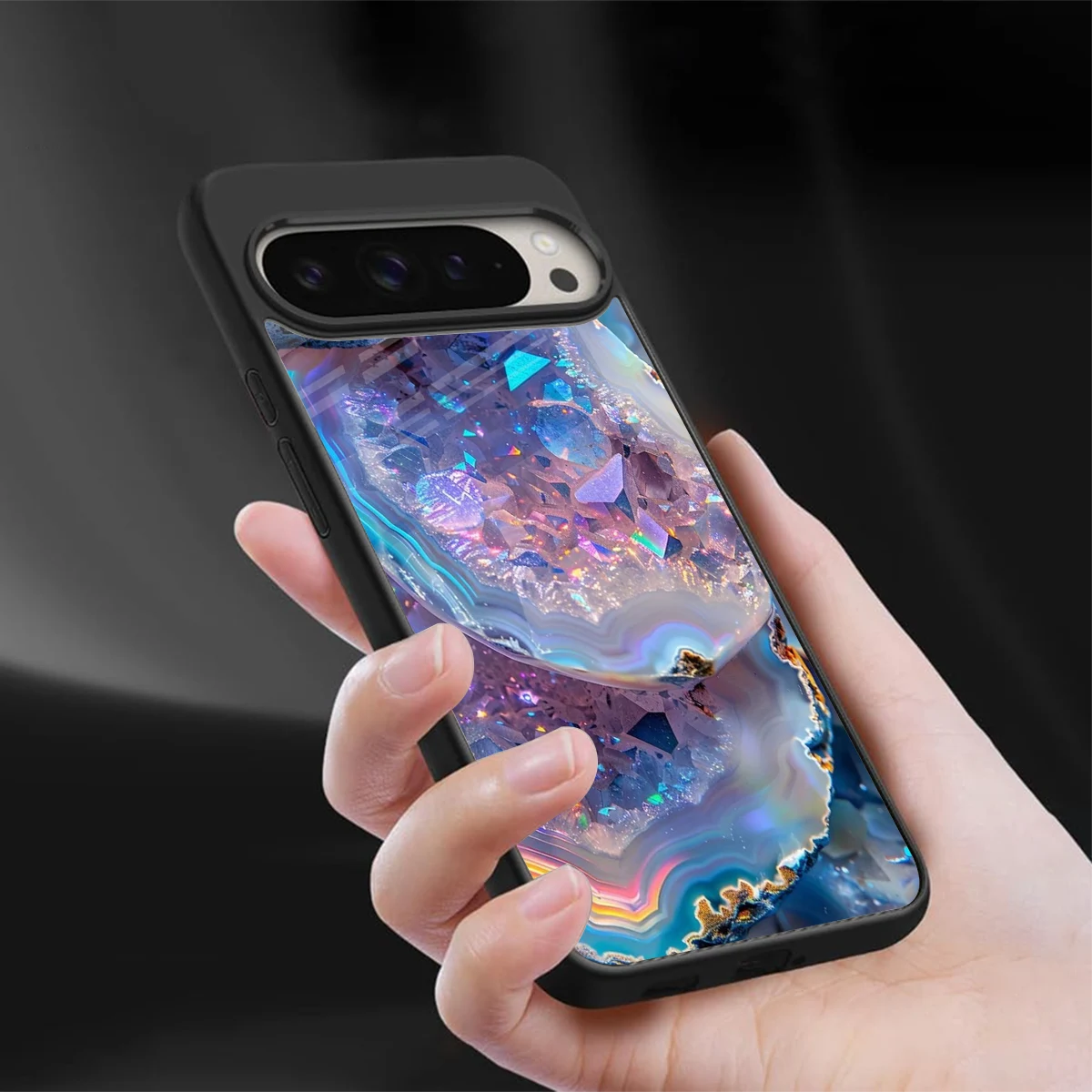 Crystal Veil sleek google pixel 9 pro cover with tempered glass back and TPU edges