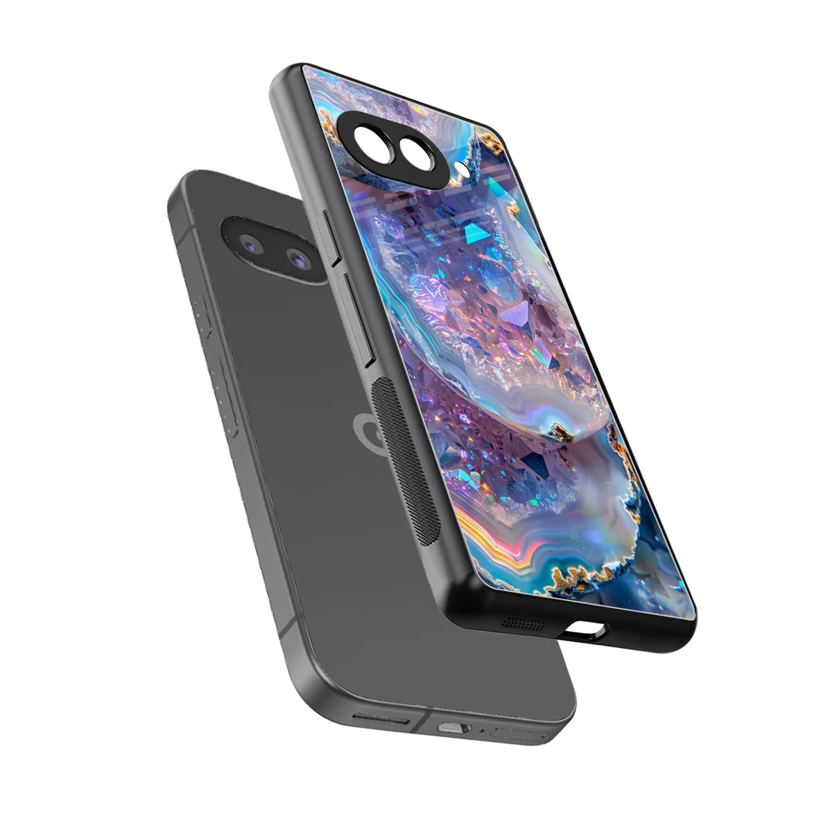 Crystal Veil sleek google pixel 9a cover with tempered glass back and TPU edges