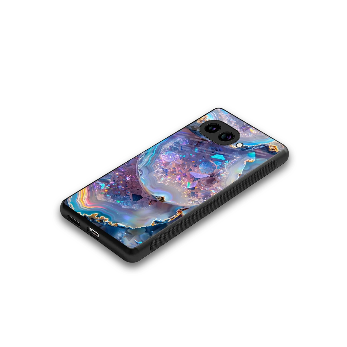 Crystal Veil stylish phone case for google pixel 9a | glossy glass and slim fit